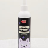 Gentle deodorizing spray, gentle conditioning spray for dogs with sensitive skin. Wolflike Rescue Spray Cereal and Cashmere. Clean dog care and grooming products. Ultra gentle, safe for dogs and for humans. Hormone friendly. Vegan and gluten free dog care grooming products.