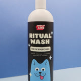 Wolflike dog grooming hair care products. Gentle dog shampoo and conditioner for dogs with sensitive skin. Deodorizing shampoo for dogs with sensitive skin. Wolflike Ritual Wash dog shampoo and conditioner. Clean dog care and grooming products. Ultra gentle, safe for dogs and for humans. Hormone friendly. Vegan and gluten free dog care grooming products. Doodle grooming products.