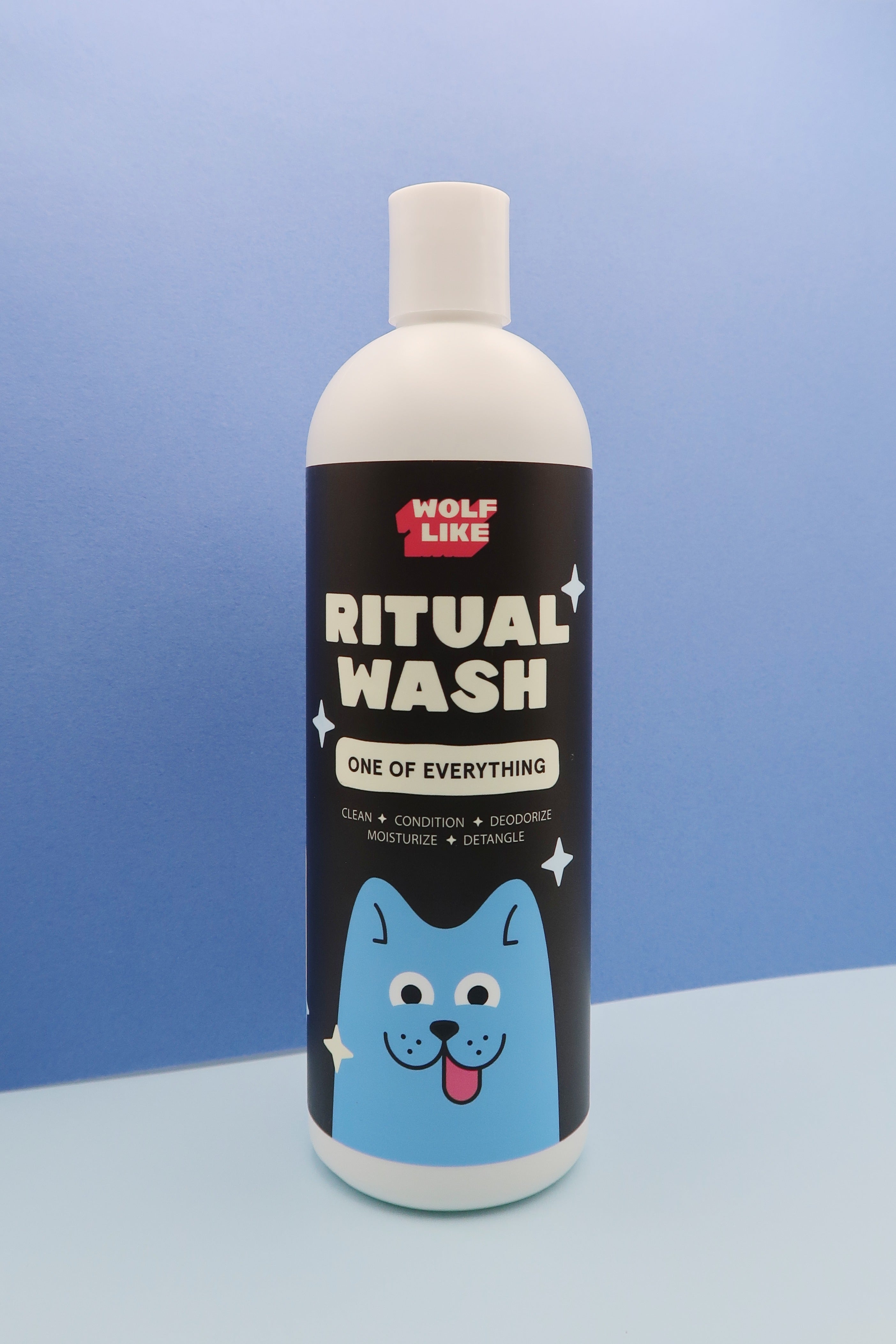 Wolflike dog grooming hair care products. Gentle dog shampoo and conditioner for dogs with sensitive skin. Deodorizing shampoo for dogs with sensitive skin. Wolflike Ritual Wash dog shampoo and conditioner. Clean dog care and grooming products. Ultra gentle, safe for dogs and for humans. Hormone friendly. Vegan and gluten free dog care grooming products. Doodle grooming products.